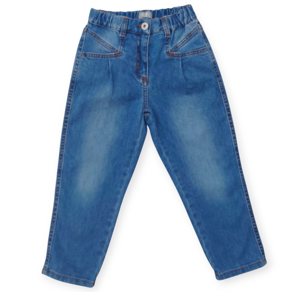 Il Gufo Retro Jeans Girls 6A Indigo Blue Denim Trousers A23PL41010026